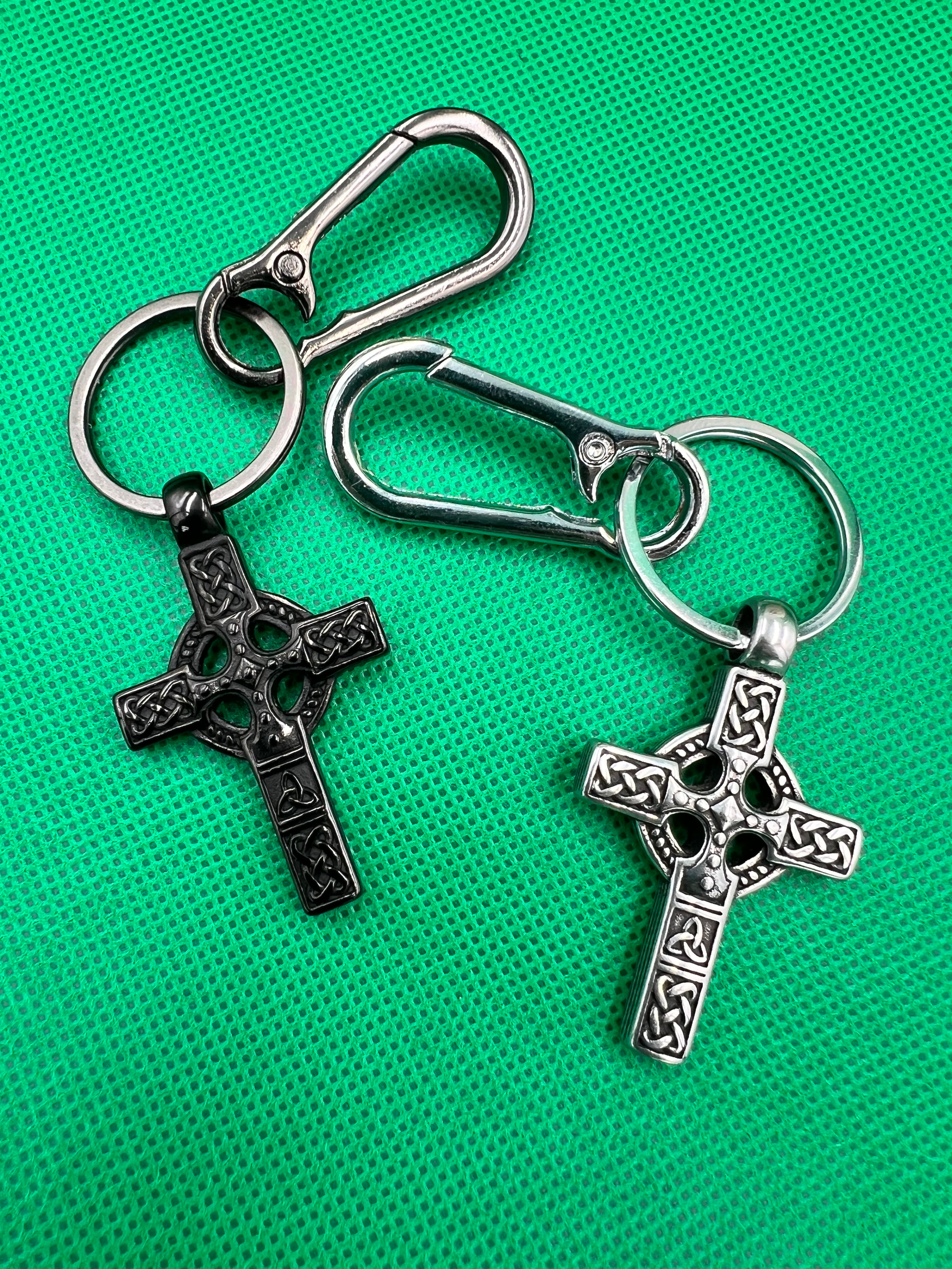 Celtic Cross Stainless Steel Keychain