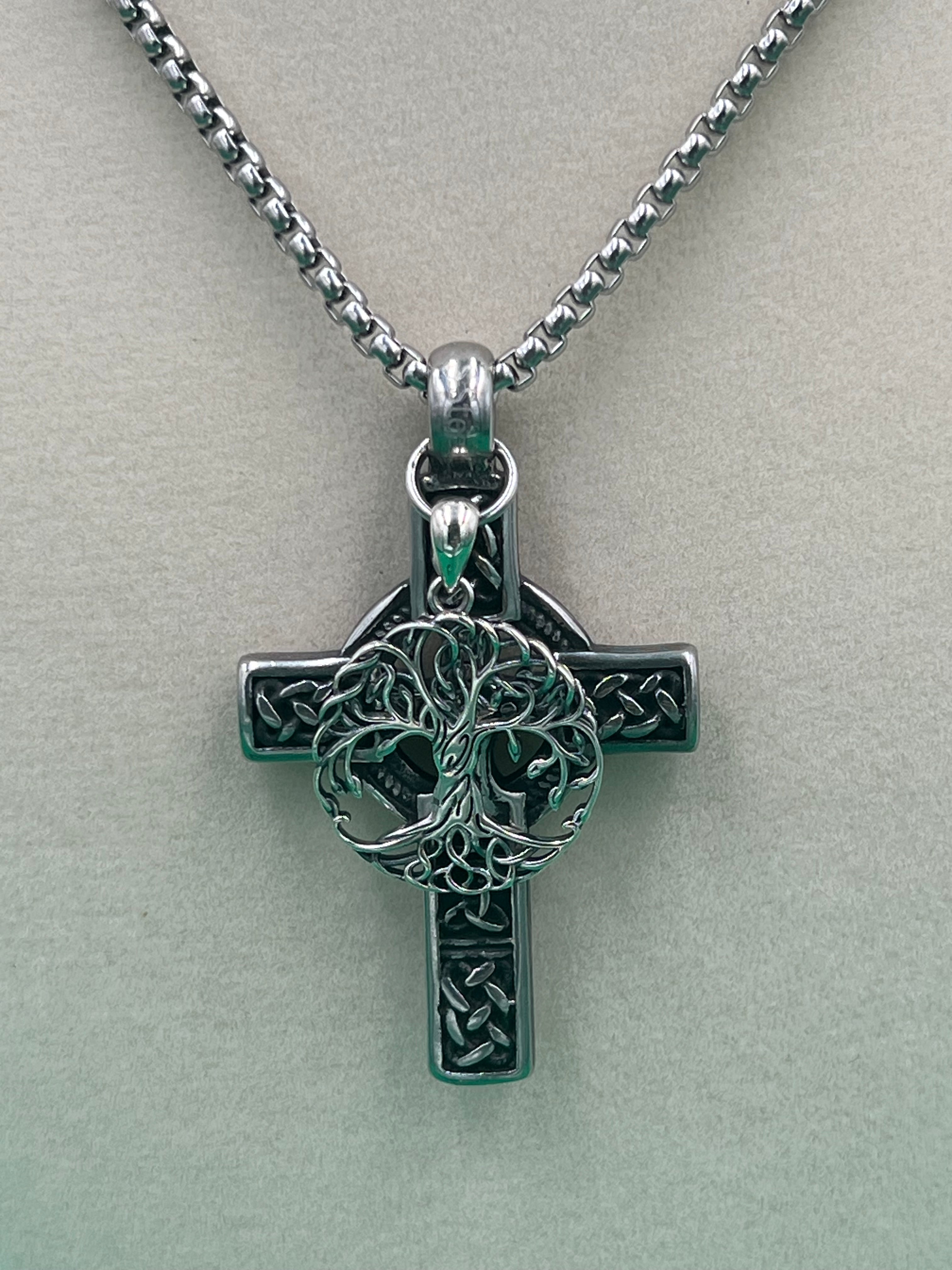Celtic Grove - Cross & Tree of Life Necklace