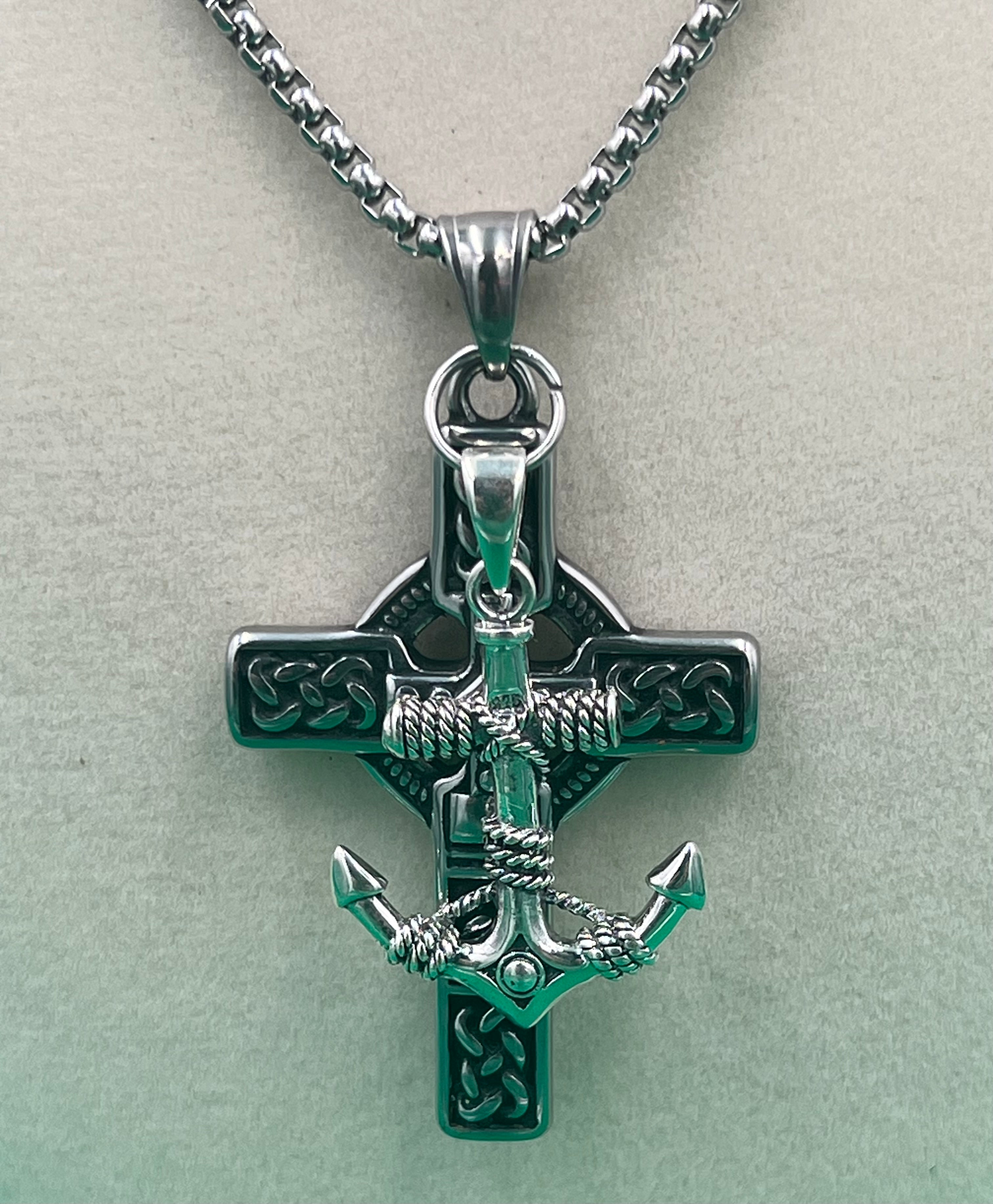Heritage Fusion - Celtic Cross & Nautical Anchor Necklace