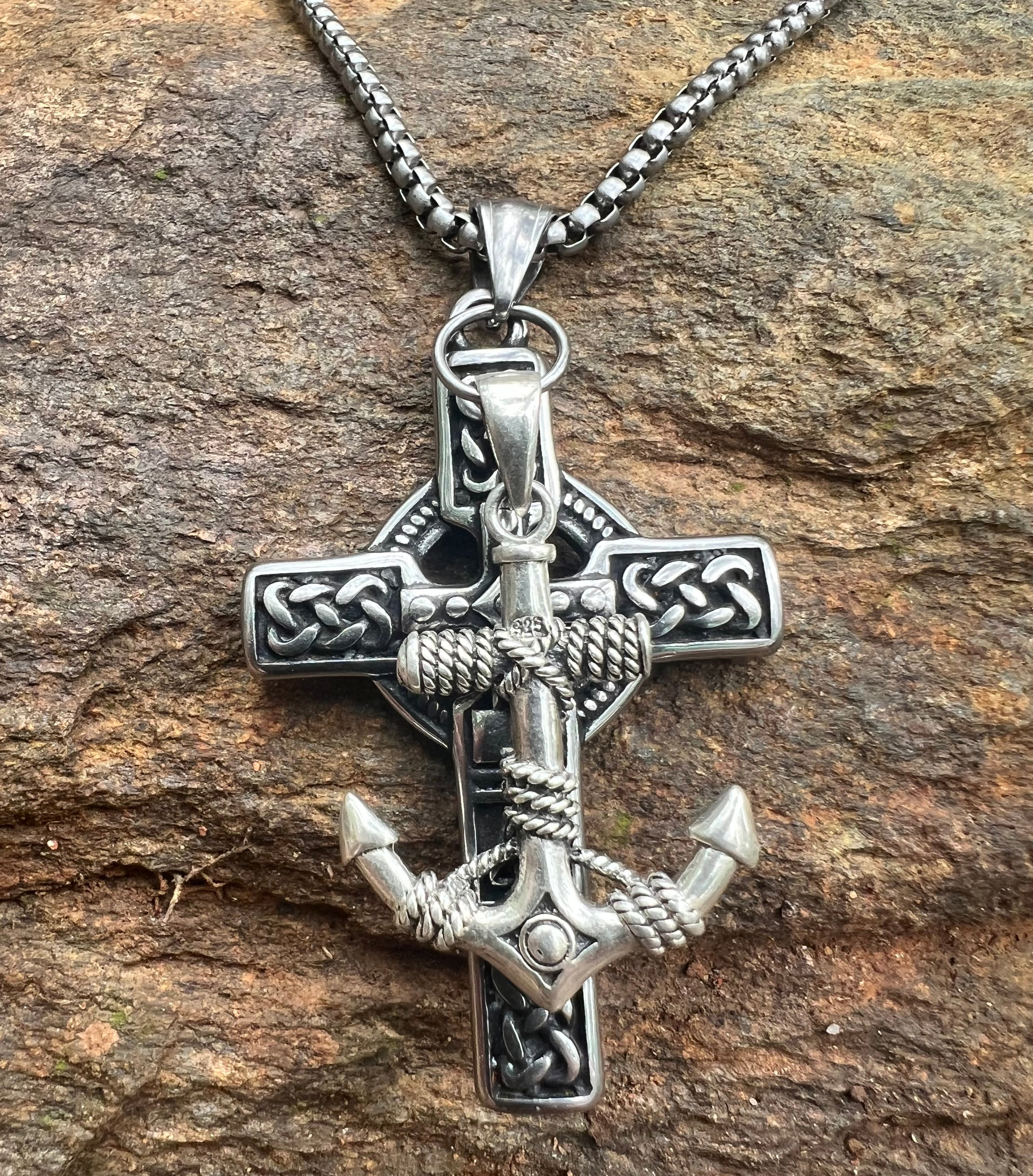 Heritage Fusion - Celtic Cross & Nautical Anchor Necklace